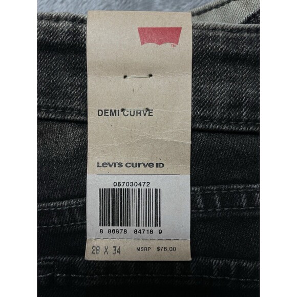 Levi’s Demi Curve ID Women’s Modern Rise Skinny Jeans Sz 28x34 Black Acid Wash - Picture 9 of 13